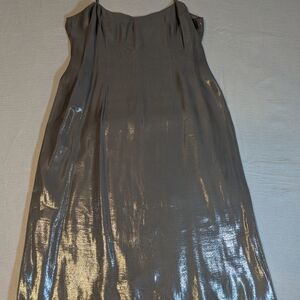 Shimmering Silver Midi Dress